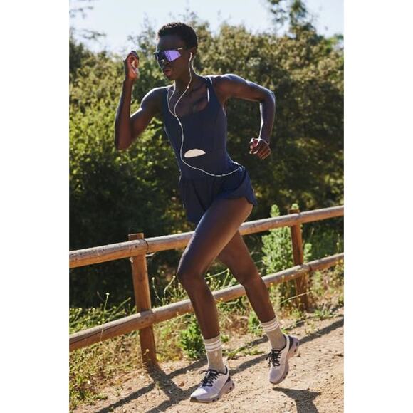 Free People Righteous Runsie Compressive Cutout Slim Fit Supernova Navy Size XS - Picture 2 of 10